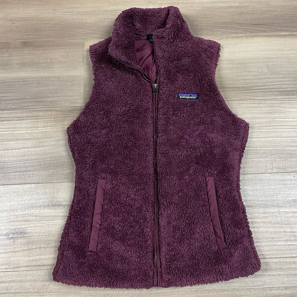 Patagonia Maroon Sherpa Fleece Vest size XS